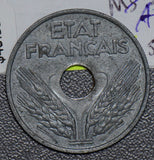France 1944 20 Centimes AU zinc rare F0119 combine shipping