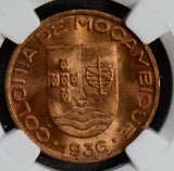 Mozambique 1936 20 Cents NGC MS64RD NG0502 combine shipping