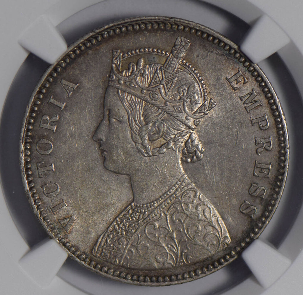 India Princely States 1882 Rupee silver NGC AU58 alwar NG0678 combine shipping
