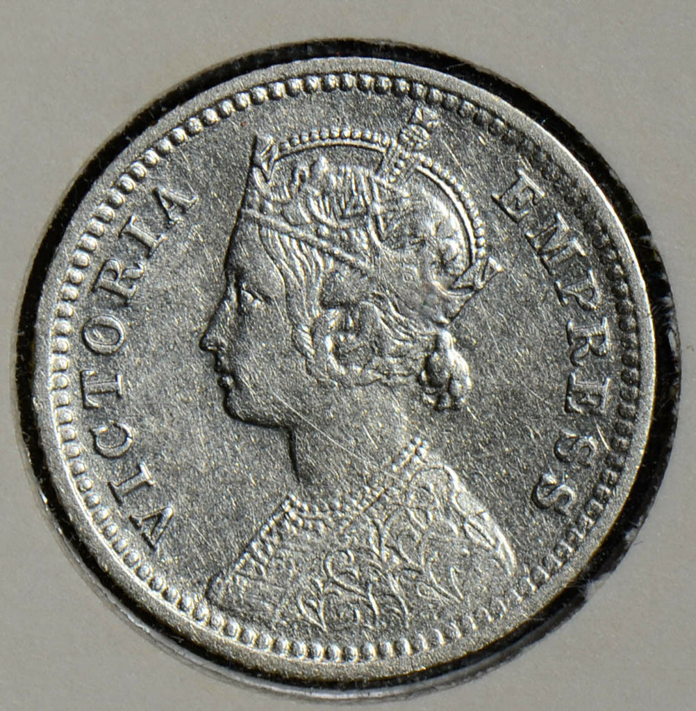 British India 1897 1/4 Rupee silver  I0273 combine shipping