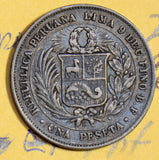 Peru 1888 Peseta silver  P0159 combine shipping