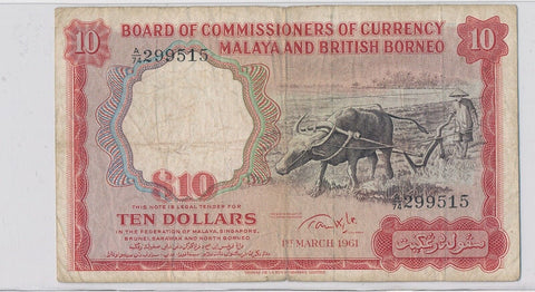 RC0004 Malaya and Borneo 1961  10 Dollars  9 combine shipping