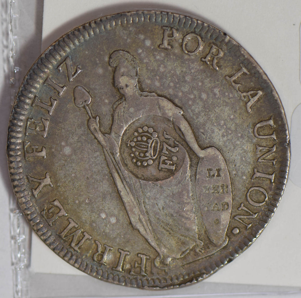 Philippines 1833 Peso silver C/S on chile 8 Reales nice original surface P0227 c
