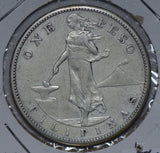 Philippines 1907 S Peso silver  P0205 combine shipping