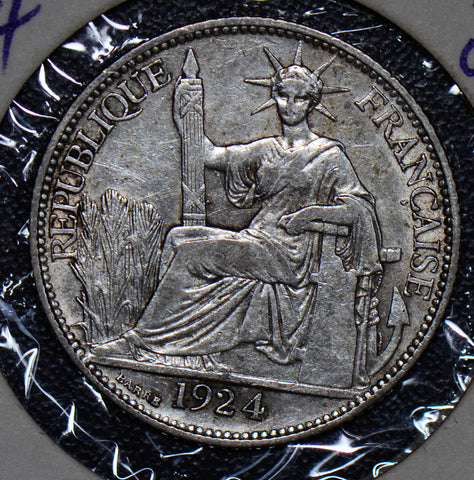 French Indo China 1924 20 Cents silver  190194 combine shipping