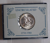 1982 half dollar 50 cents silver washington BU0414 combine shipping