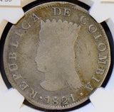 NG0590 Colombia 1821 8 Reales silver NGC VG10 combine shipping