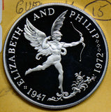 G0030 Guernsey 1972  25 Pence naked woman silver   combine shipping