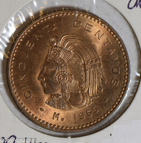 Mexico 1955 5 Centavos gem BU M0272 combine shipping