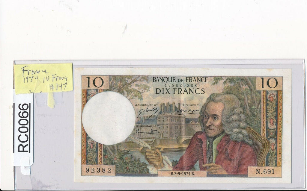 RC0066 France 1970  10 Francs  #147 crisp paper combine shipping