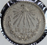 M0174 Mexico 1919 Peso silver cap and rays key date combine shipping