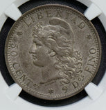 NG0314 Argentina 1882  50 Cents silver  NGC MS63 rare in this grade  combine shi