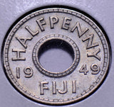 F0054 Fiji 1949  1/2 Penny   combine shipping