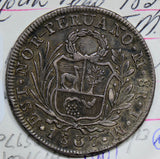 P0088 Peru 1837  8 Reales silver  lima TM north peru combine shipping