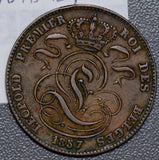 Belgium 1857 5 Centimes lion animal  B0090 combine shipping