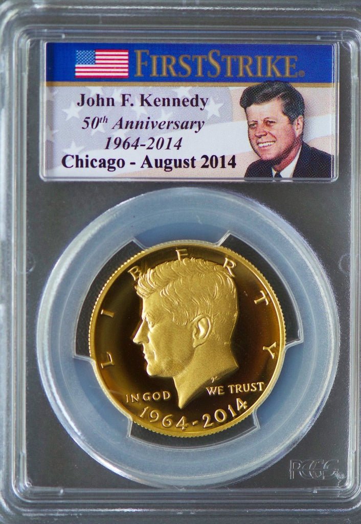 2014 W Kennedy Gold Half Dollar PCGS PR 70 ANA Chicago First Strike COA+OGP