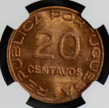 Mozambique 1936 20 Cents NGC MS64RD NG0502 combine shipping