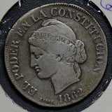 E0044 Ecuador 1862  4 Reales silver  extremely rare combine shipping
