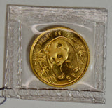 China 1986 5 Yuan gold mint sealed BU 1/20 oz panda GL0060 combine shipping