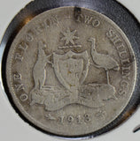 AU0072 Australia 1913 Florin silver 2 shillings key date combine shipping