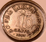 C0029 Ceylon 1893  10 Cents   combine shipping