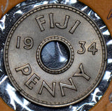 Fiji 1934 Penny UNC  F0112 combine shipping