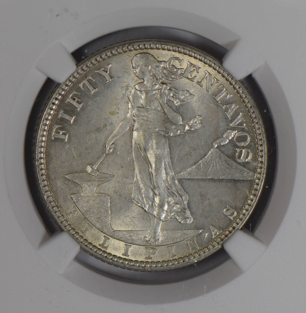 Philippines 1921 50 Centavos silver NGC MS64 rare grade NG0764 combine shipping
