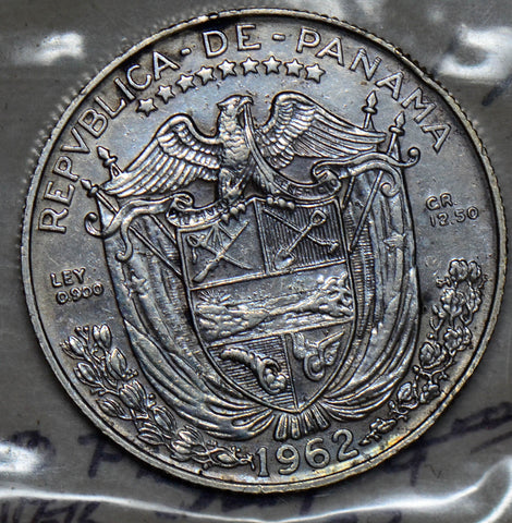 Panama 1962 1/2 Balboa silver  190433 combine shipping