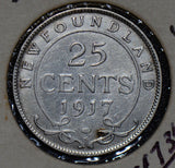 Canada 1917 25 Cents silver new foundland 190185 combine shipping
