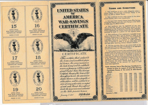 RC0151  1918   war-savings certificate combine shipping