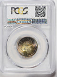 Canada 1965 25 Cents silver PCGS MS63 stunning blue golden toning PC0304 combine