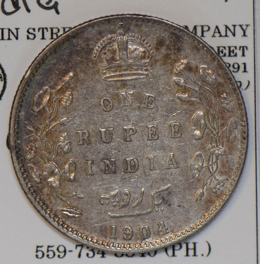 British India 1904 Rupee silver  I0373 combine shipping