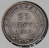 Canada 1919 25 Cents silver new foundland 190188 combine shipping