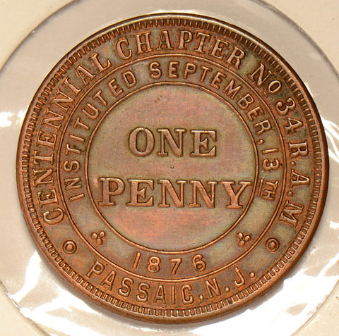 1876  Penny  centennial chapter passaic NJ U0024 combine shipping