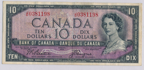 RC0162 Canada 1954 $10  beattie-coyne devil's face combine shipping