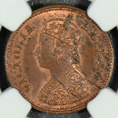 British India 1898 C 1/2 Pice NGC MS62 BN NG0248 combine shipping