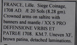 France 1708  20 Sols  siege coinage, Lille F0088 combine shipping