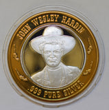 casino chip token silver john wesley hardin BU0340 combine shipping