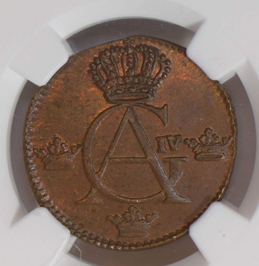 Sweden 1905 1/4 Skilling NGC MS64BN prooflike surface NG0717 combine shipping