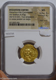 613 ~41 Byzantine Empire AV Solidus gold NGC MS Heraclius + Her. Constanti