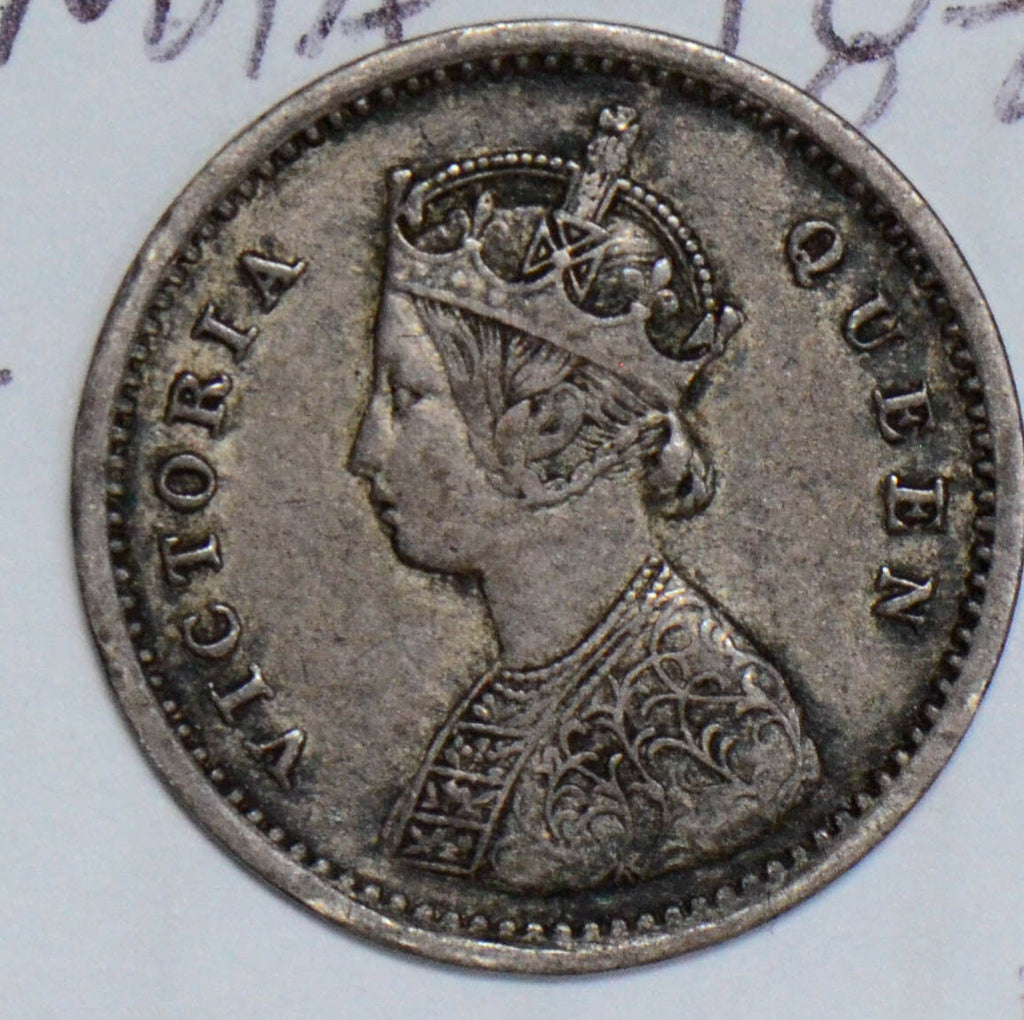 British India 1874 B 2 Annas silver no dot I0289 combine shipping
