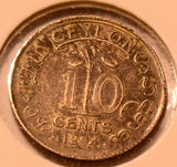 C0019 Ceylon 1894  10 Cents   combine shipping