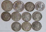 Hong Kong 1888 ~04 5/10 Cents silver lot of 11 coins H0112 combine shipping