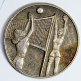 U0072   Medal silver vintage volleyball token high relief, handmade combine ship