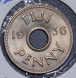 Fiji 1936 Penny UNC 190342 combine shipping