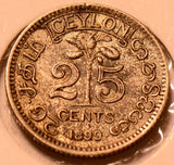 C0020 Ceylon 1899  25 Cents   combine shipping