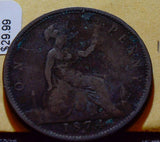 Great Britain H 7G OBV REV G 1874 Penny  GR0034 combine shipping