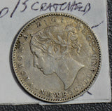 Canada 1865 10 Cents silver AU hairlined with luster CA0267 combine shipping