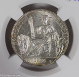 French Indo China 1936 50 Cents silver NGC MS61 lustrous NG0808 combine shipping