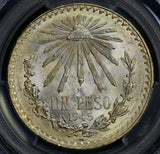 PC0139 Mexico 1945 M Peso silver cap and rays PCGS MS65